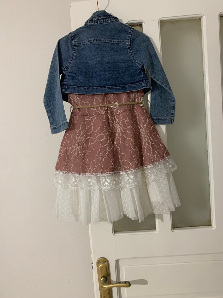 Dantel Detaylı Pembe Kız Çocuk Elbise - Görsel 3