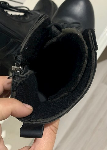 Siyah Deri Stiletto Topuklu Biker Botlar - Görsel 6