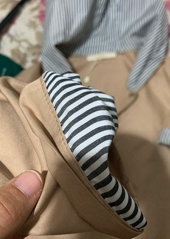 Bej Midi Kadın Yağmurluk, Düğmeli, Salaş Kesim - Görsel 2