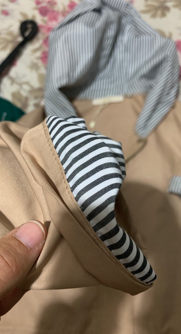 Bej Midi Kadın Yağmurluk, Düğmeli, Salaş Kesim - Görsel 2