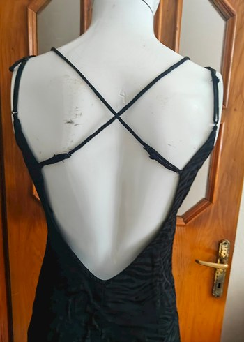 Siyah Mini Saten V Yaka Kadın Tulum - Görsel 5