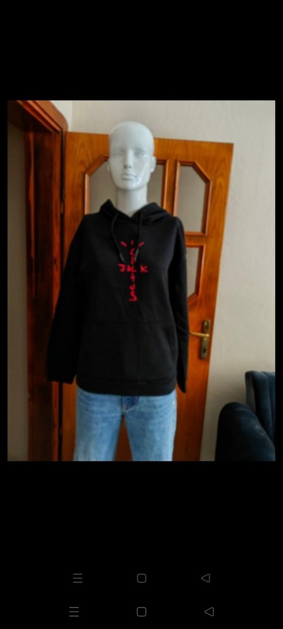 Siyah Nakışlı Kapüşonlu Oversize Sweatshirt - Görsel 2