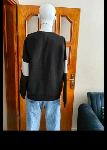 Kadın Siyah Salaş Sweatshirt - Görsel 2