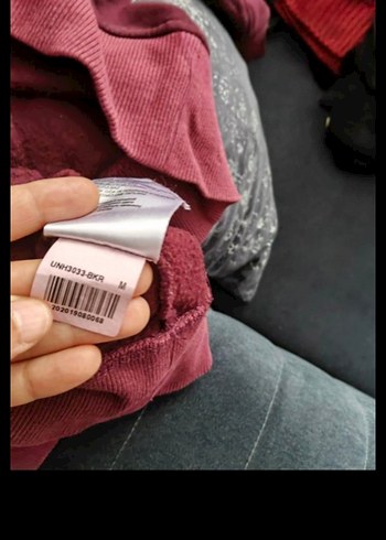 Bordo Kapüşonlu Rahat Kesim Sweatshirt - Görsel 6