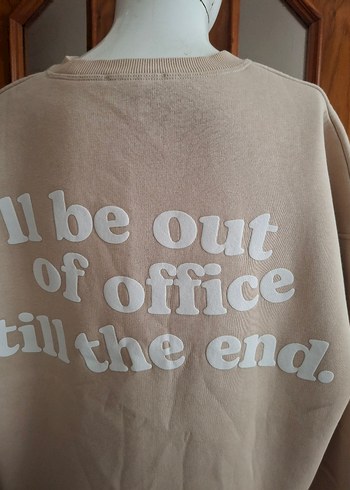 Bej Kadın Oversize Sweatshirt - Görsel 4