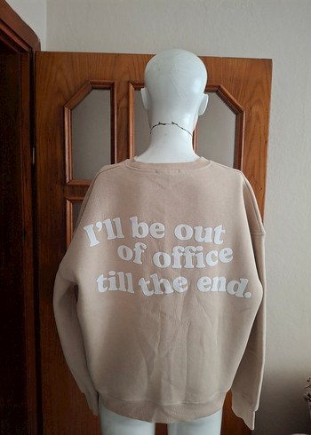 Bej Kadın Oversize Sweatshirt - Görsel 3