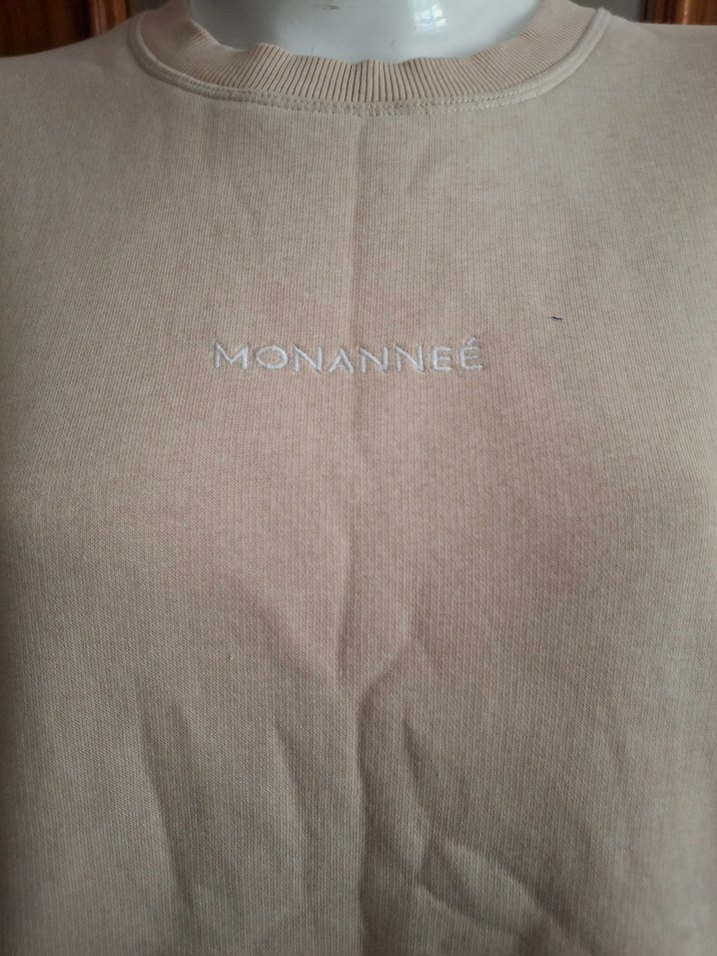 Bej Kadın Oversize Sweatshirt - Görsel 2