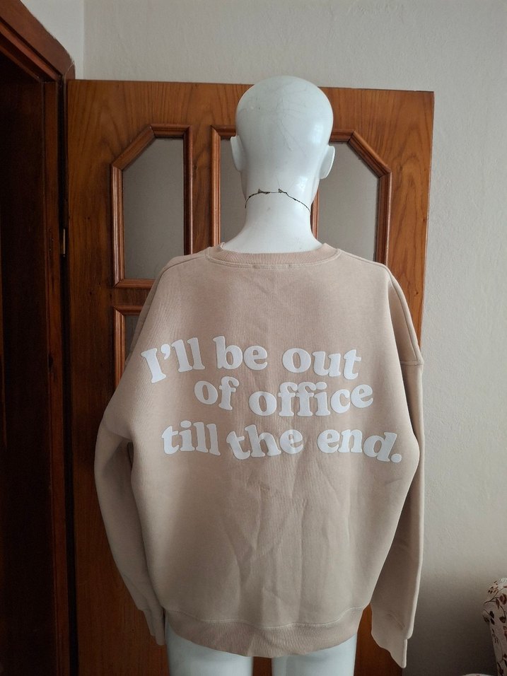 Bej Kadın Oversize Sweatshirt - Görsel 3