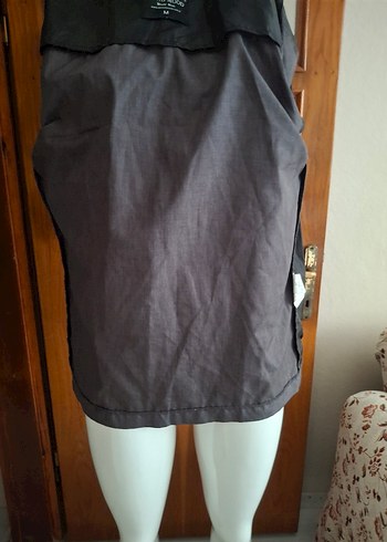 Gri Kapüşonlu Kadın Yağmurluk - Görsel 9