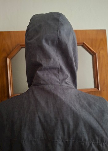 Gri Kapüşonlu Kadın Yağmurluk - Görsel 7