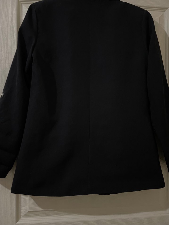 Düğmeli Siyah Kadın Blazer Ceket - Görsel 2