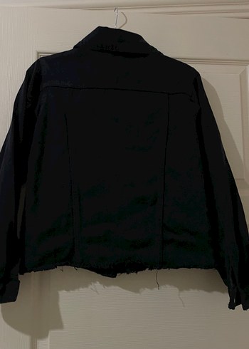 Siyah Düğmeli Kadın Denim Ceket - Görsel 2