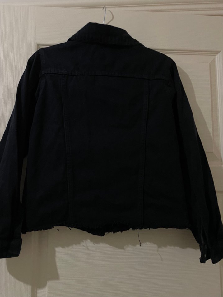 Siyah Düğmeli Kadın Denim Ceket - Görsel 2