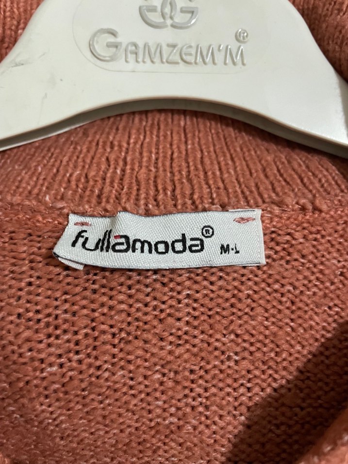 Kadın Kahverengi Çizgili Örgü Kazak - Görsel 3