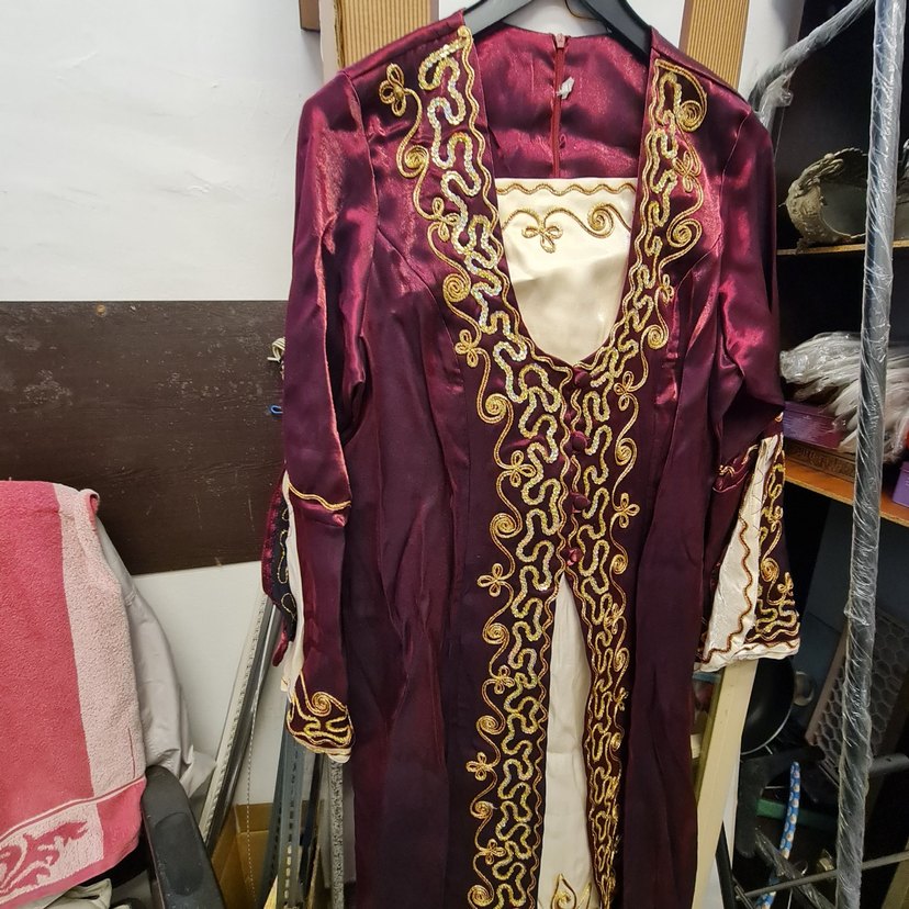 Bordo İşlemeli Uzun Kadın Kına Elbisesi - Görsel 4