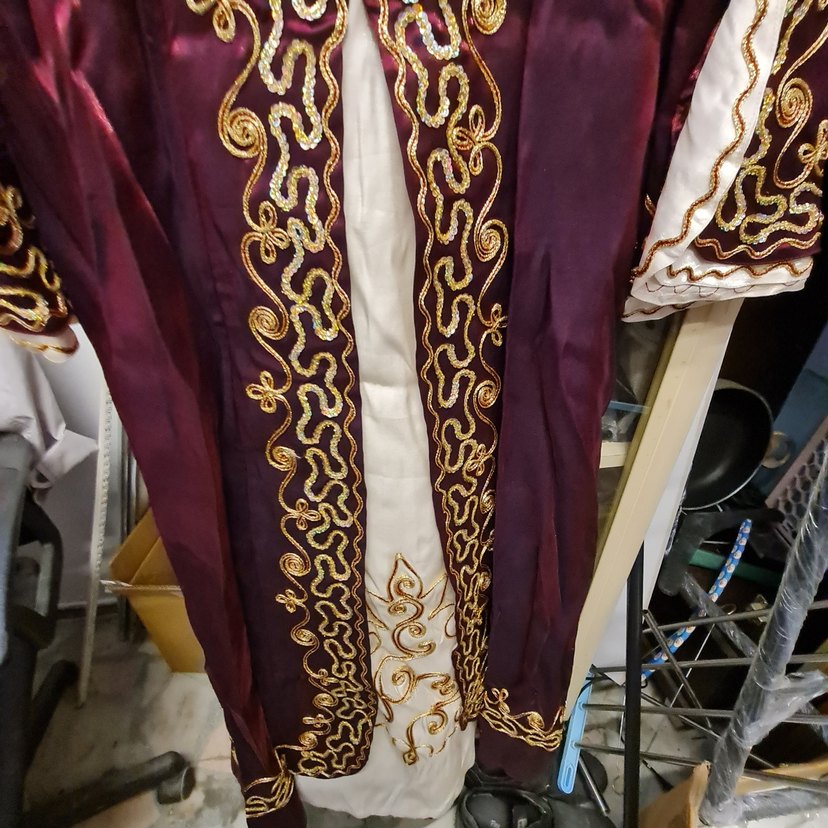 Bordo İşlemeli Uzun Kadın Kına Elbisesi - Görsel 2