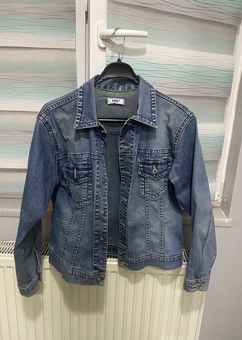 Düğmeli Mavi Kadın Denim Ceket