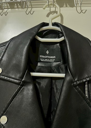 Siyah Kadın Deri Biker Ceket - Görsel 4