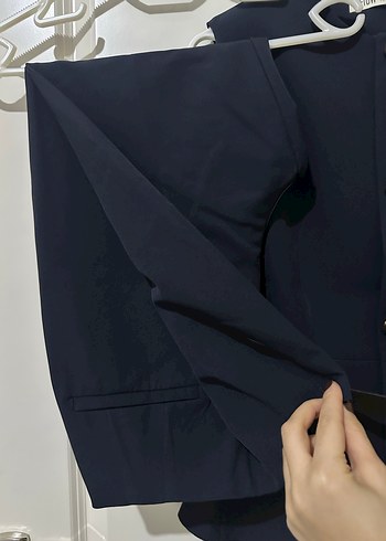 Kemerli Klasik Lacivert Kadın Takım - Görsel 2