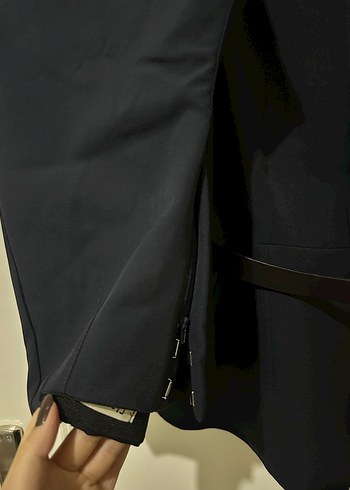 Kemerli Klasik Lacivert Kadın Takım - Görsel 3