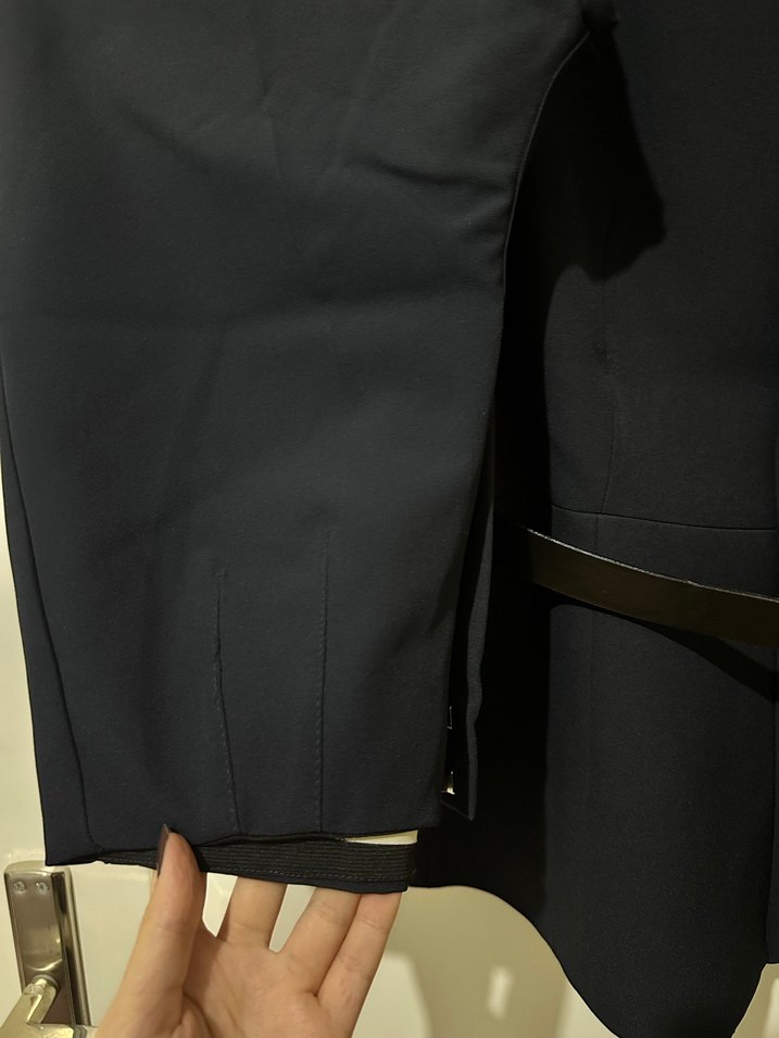 Kemerli Klasik Lacivert Kadın Takım - Görsel 4