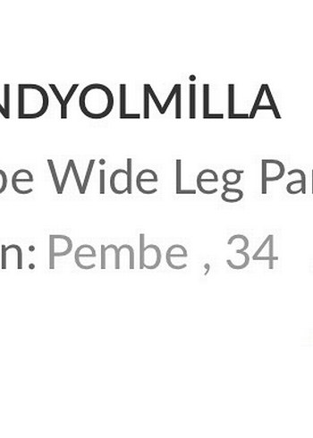 Pembe wide leg pantolon