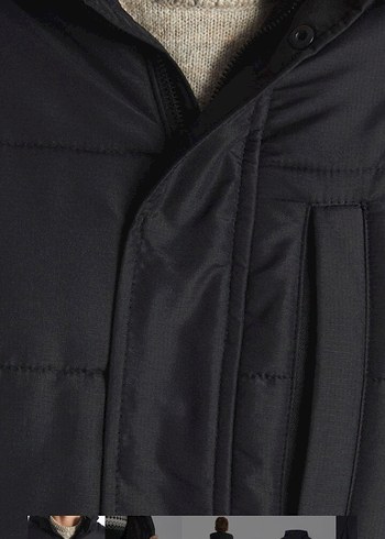 Siyah Erkek  Düğmeli Street Wear Kaban - Görsel 9