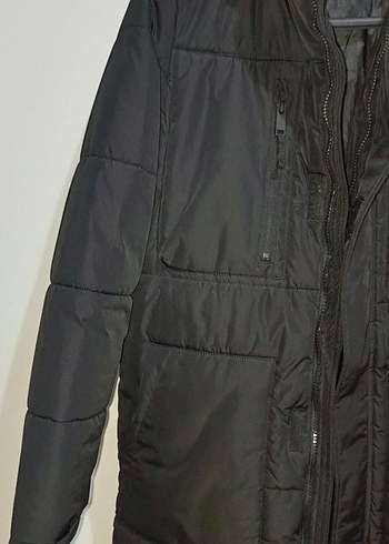 Siyah Erkek  Düğmeli Street Wear Kaban - Görsel 3