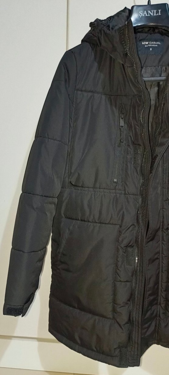 Siyah Erkek  Düğmeli Street Wear Kaban - Görsel 3