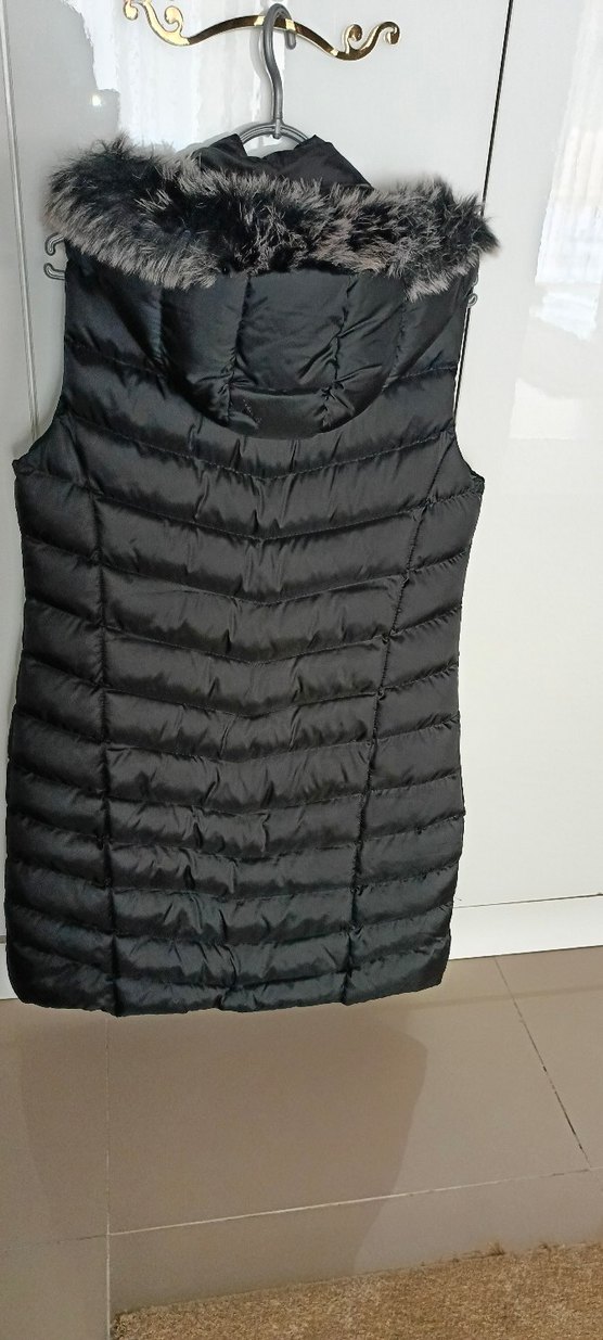 Siyah Kürklü Midi Kadın Yelek - Görsel 3