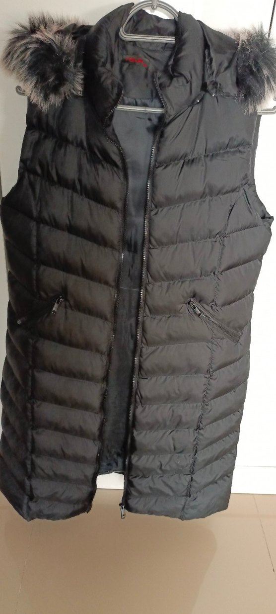 Siyah Kürklü Midi Kadın Yelek - Görsel 2