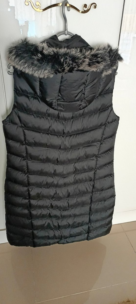 Siyah Kürklü Midi Kadın Yelek - Görsel 4