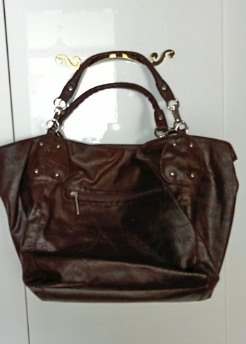 Kahverengi Deri Kadın Omuz Çantası - Görsel 3