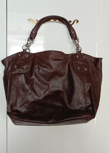 Kahverengi Deri Kadın Omuz Çantası - Görsel 2