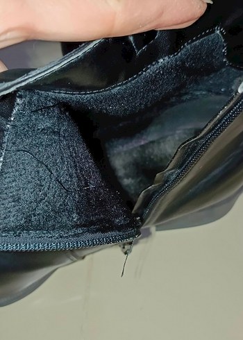 Deri Siyah Topuklu Kadın Bot - Görsel 7