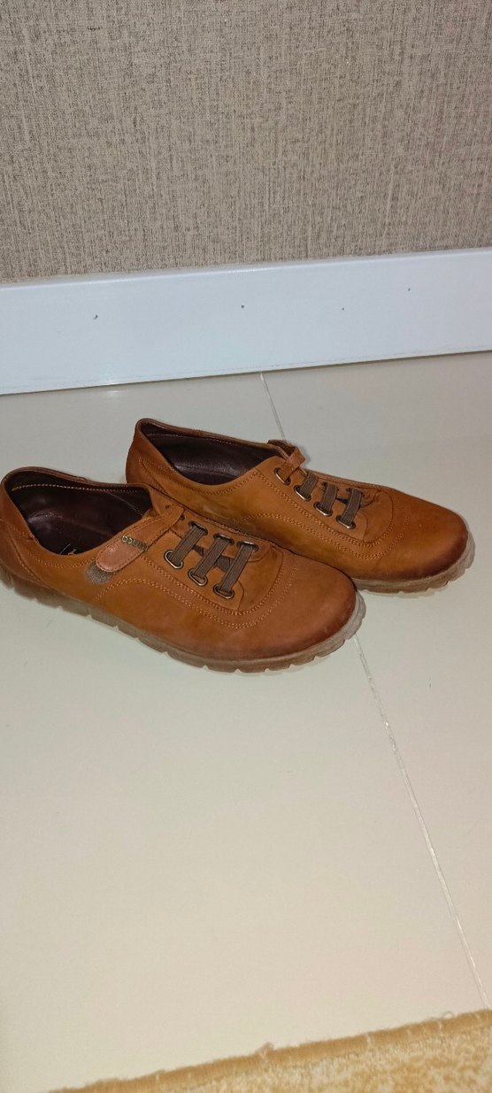 Kahverengi Deri süet  Kadın Günlük Ayakkabı - Görsel 4