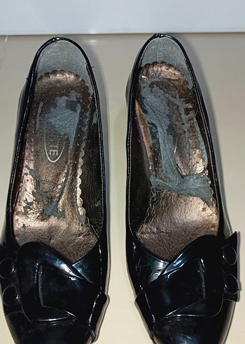 kadın Siyah Rugan Tokalı Babet - Görsel 5