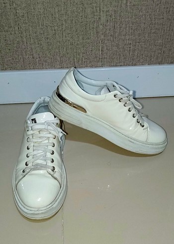 Beyaz Minimalist rugan erkek Spor Ayakkabı - Görsel 2