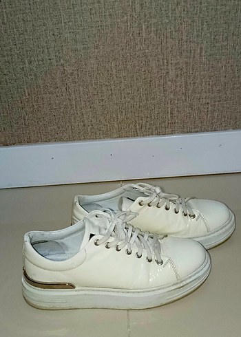 Beyaz Minimalist rugan erkek Spor Ayakkabı - Görsel 3