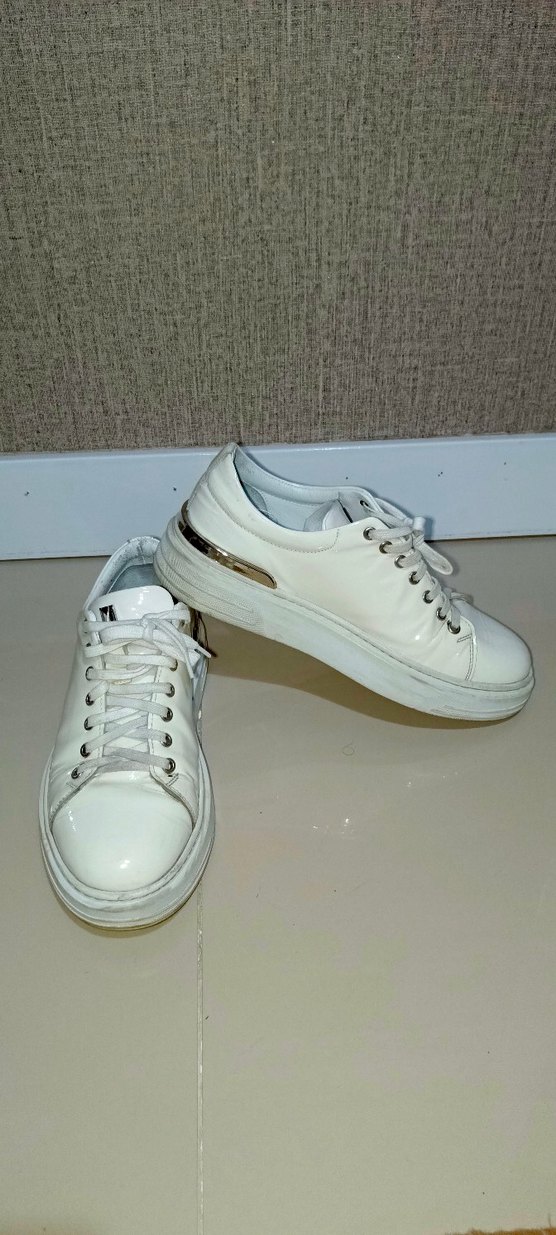 Beyaz Minimalist rugan erkek Spor Ayakkabı - Görsel 2