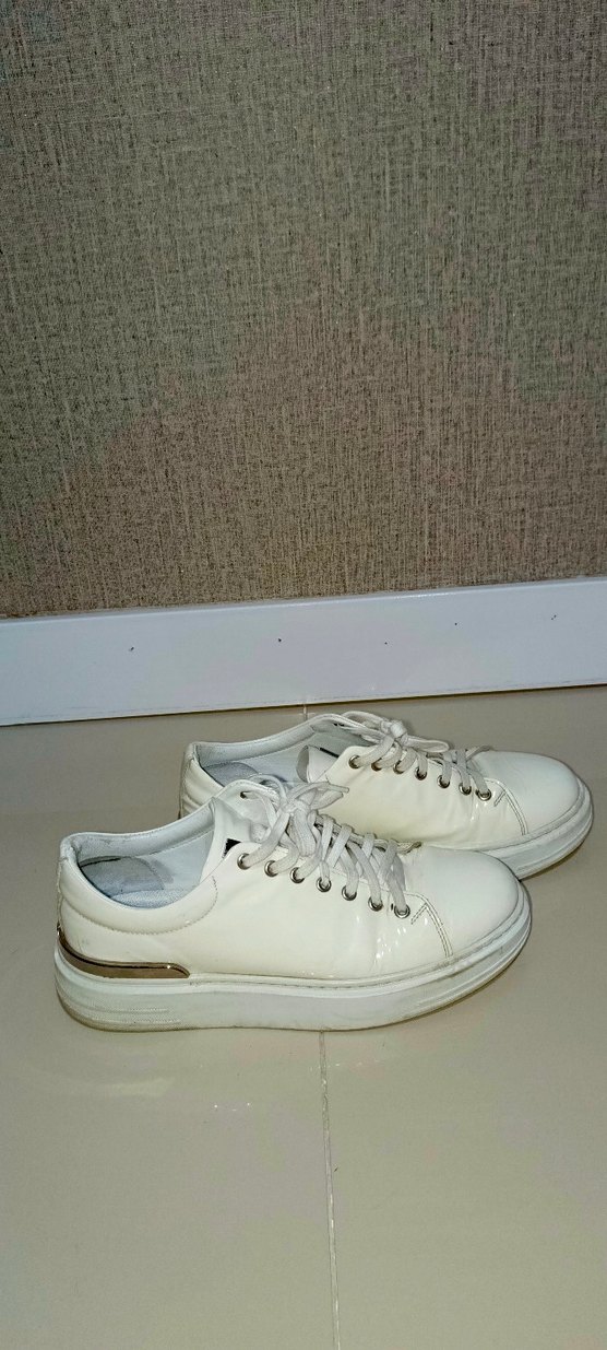 Beyaz Minimalist rugan erkek Spor Ayakkabı - Görsel 3