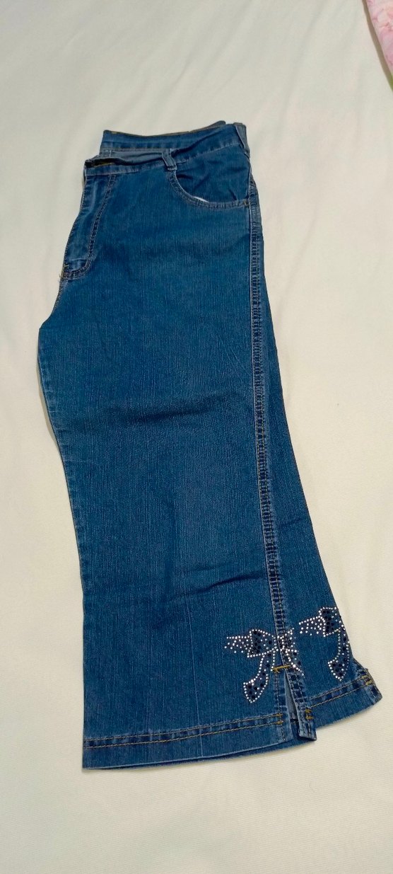 Mavi Bol Kesim Midi Boy Kadın Kot Pantolon - Görsel 3