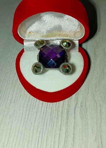 Ametist taşlı gümüş yüzük 