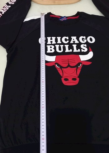 nba 13 yas Chicago Bulls Baskılı Siyah Erkek Sweatshirt - Görsel 5