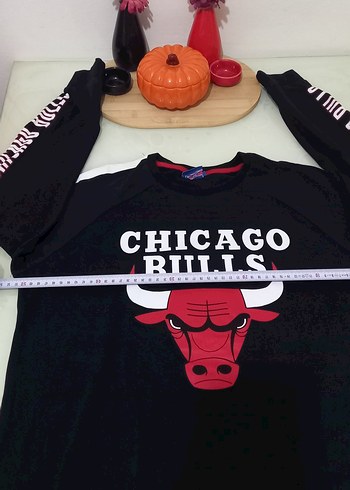 nba 13 yas Chicago Bulls Baskılı Siyah Erkek Sweatshirt - Görsel 6