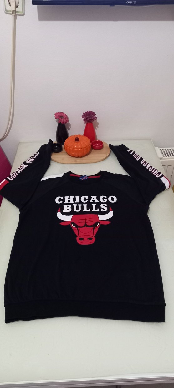 nba 13 yas Chicago Bulls Baskılı Siyah Erkek Sweatshirt - Görsel 3
