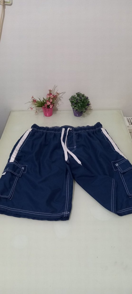 kanu L beden Erkek Parlak Mavi Kısa Kollu Mayo Şortu - Görsel 2