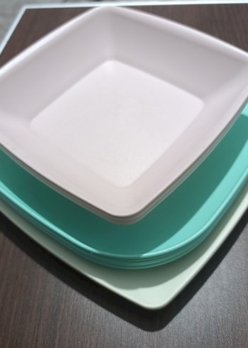 sert plastik piknik tabakları ve limon sıkacağı - Görsel 8