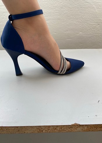 37 Beden lacivert Renk Mavi Stiletto Topuklu Kadın Abiye Ayakkabı