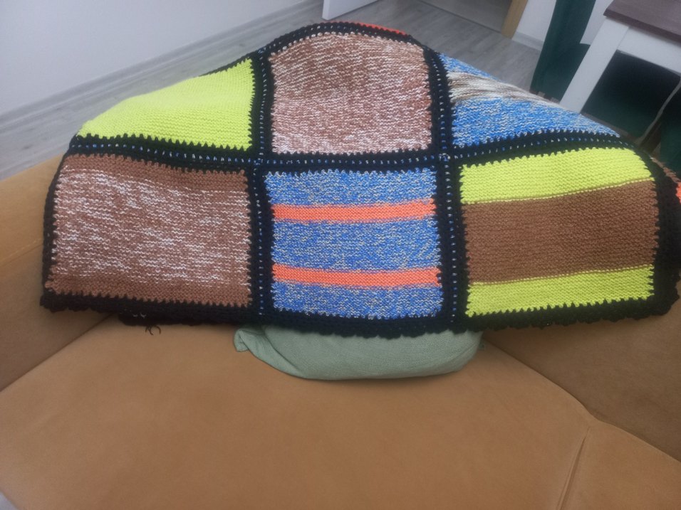 Çok Renkli Örgü Battaniye - Görsel 2